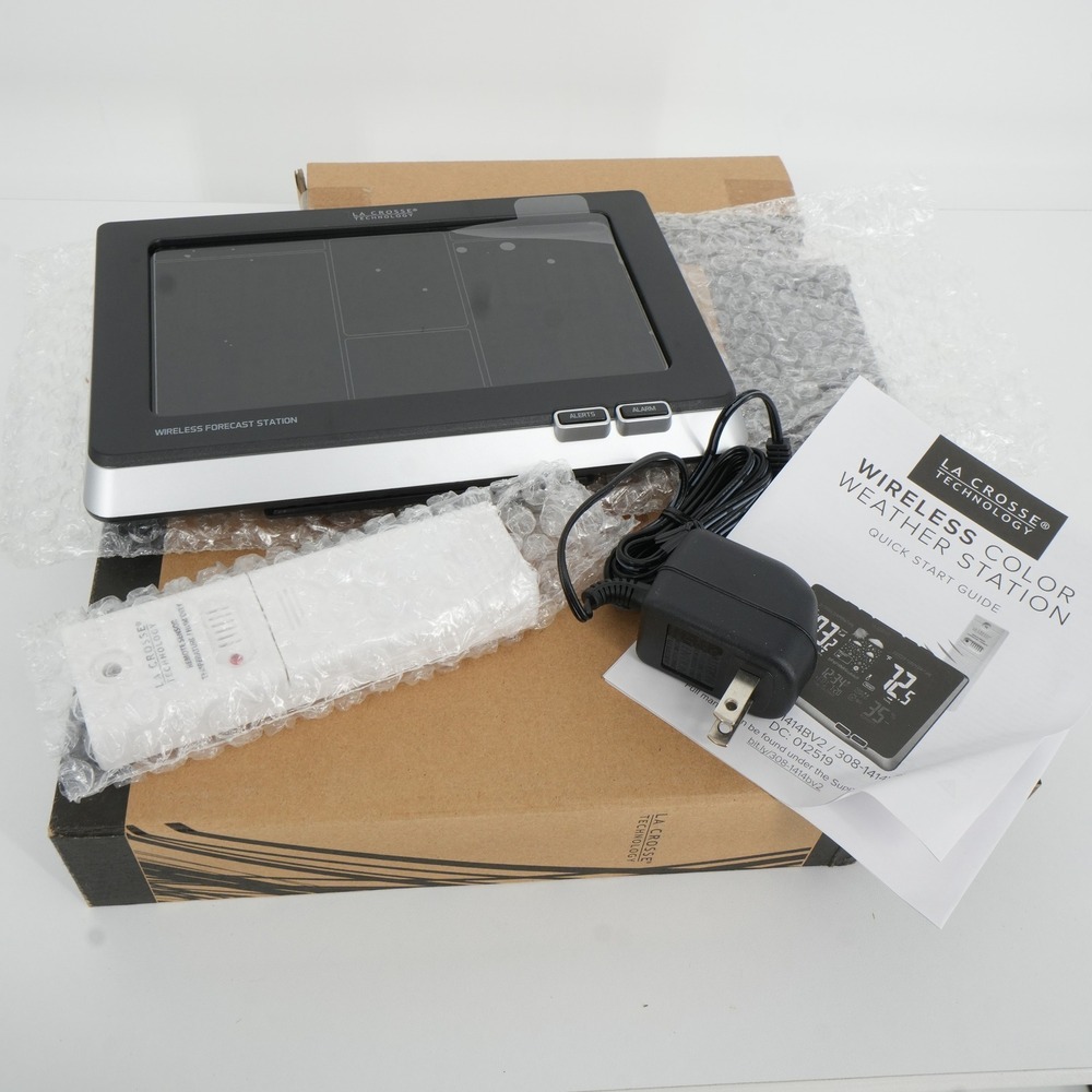 La Crosse Technology Wireless Color Weather Station 308-1414BV2 Black Silver New